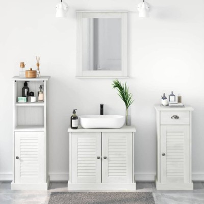 vidaXL Set de mobilier pentru baie cu sertar 3 pcs alb antichizat 3328546 foto