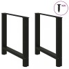 Gossi picioare masuta de cafea negru 2 buc 70x(72-73) cm otel
