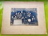 G184-I-Foto Muncitori cu caruta cu butoi de benzina veche interbelica.