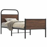 Gossi cadru pat fara saltea, stejar maro 75x190 cm lemn prelucrat