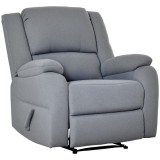 HOMCOM Relaxsessel Manual Fotoliu de televizor cu funcție de &icirc;ntindere, aspect de in, fotoliu TV cu m&acirc;ner lateral, suport de picioare, capacitate de &icirc;