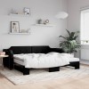 VidaXL Pat de zi cu extensie și saltele, negru, 80x200 cm, textil 3197649