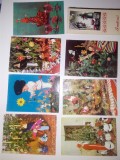 LOT 8 CARTI POSTALE RSR - POM CRACIUN , MOS CRACIUN , REVELION