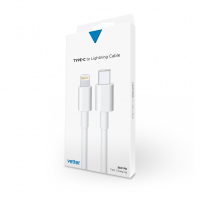 Cabluri si Adaptoare Vetter USB-C to Lightning Cable, 1m, White foto