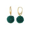 Cercei Diva Argint 925 cu Agat Verde Smarald, Placati Aur, 3cm, Special Plus, Bijuterii Handmade Italia