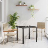 vidaXL Set de masă pentru grădină 3 pcs Bej Rattan poli 3379716