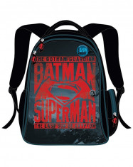 Ghiozdan gimnaziu BATMAN vs SUPERMAN, negru cu rosu foto