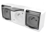 Conector de alimentare AC 2P+PE 250V 16A Alb Murale