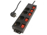 Prelungitor 4 Prize 250V 16A Negru