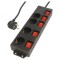 Prelungitor 4 Prize 250V 16A Negru