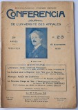 CONFERENCIA , JOURNAL DE L ' UNIVERSITE DES ANNALES , Novembre 1926