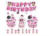 Cumpara ieftin Set 66 Accesorii REDQUIT de Petrecere Aniversara Minnie Mouse, 12 Baloane, 1 Banner Happy Birthday, 24 Cupcake Topper, 1 Topper Tort, 6 Decoratiuni Su