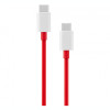 Cablu Date si Incarcare USB Type-C la USB Type-C OnePlus 7 Pro, Warp Charge 65, 1.5 m, Rosu
