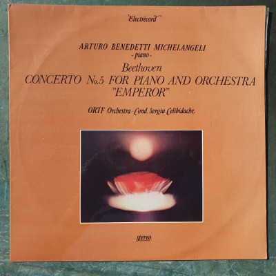 Vinil Beethoven, Concerto no 5 for piano and orchestra Emperor, Celibidache foto