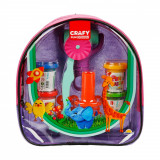 Set de modelare din plastilina cu rucsac, Crafy, Roz-Mov