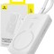 POWER BANK Baseus Magnetic Mini Wireless, 10000mAh, 30W, 2 x USB Type-C output/input, 15W wireless charging, alb, &quot;P1002210B223-00&quot; (timbru verde 0.98