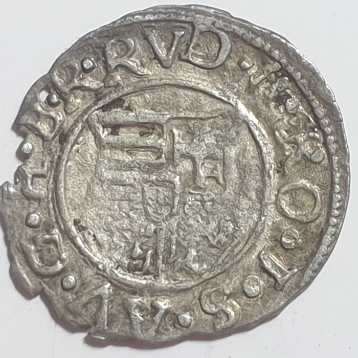 Ungaria 1 denar 1583 / KB argint Rudolf ll