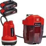 Einhell GE-PP 18 RB Li PXC + Twinpack CB - Pompa submersibila 4 m + Set 2 acumulatori Li-Ion 18 V 2.5 Ah