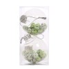 Globuri de Craciun, transparente + verde, SY18CD-039, 10 cm, plastic, rotunde, set 2 bucati