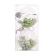 Globuri de Craciun, transparente + verde, SY18CD-039, 10 cm, plastic, rotunde, set 2 bucati