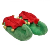 Papuci de Casă, 3D Arlechin, Culoare Verde și Roșu, Material Poliester