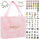 Kit de Creare Brățări, Multicolor, cu Pandante Variate și Cutie Cadou, Lungime Brățară 15-20 cm