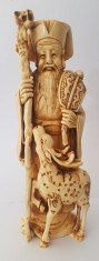 Statueta din fildes - China, &amp;quot;Intelept Batran&amp;quot; foto