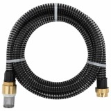 vidaXL Furtun de aspirație cu racorduri din alamă, negru 1,1&quot; 3 m, PVC