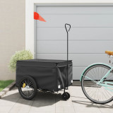 Remorca pentru biciclete, negru, 45 kg, fier GartenMobel Dekor, vidaXL