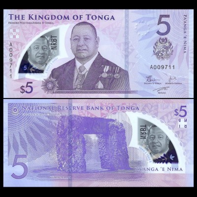 Tonga 2023 - 5 Pa&amp;#039;anga UNC foto