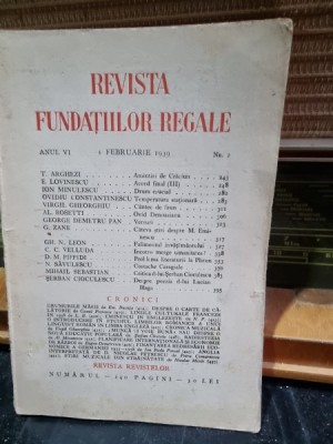Revista Fundatiilor Regale - Anul VI 1 Februarie 1939 Nr. 2 foto