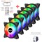 Kit Ventilatoare RGB 6 BUC cu Telecomanda ?i HUB upHere RGB LED PC Fan