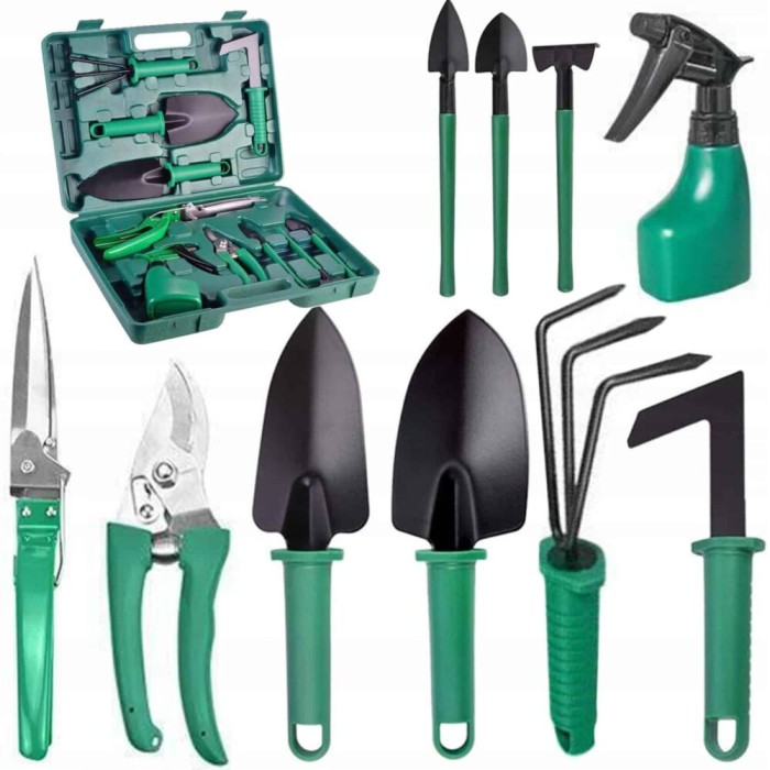 Set 10 unelte de gradina de inalta calitate in valiza de transport, model avx-wt-eden-77