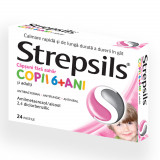 Strepsils Capsuni Fara Zahar, 24 comprimate, Reckitt Benckiser