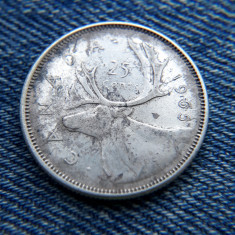 1p - 25 Cents 1965 Canada argint / Elisabeta II foto