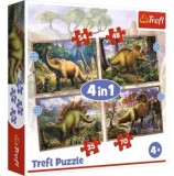 Cumpara ieftin Puzzle 4 in 1 - Dinozaurii interesanti, 207 piese