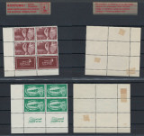 Israel 1950 Mi 30/31 bloc de 4 + tab + margine MH, MLH - 2 ani de independenta, Nestampilat
