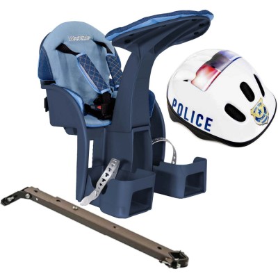 Scaun bicicleta copii SafeFront Deluxe, Pozitie montare Centru, 15 Kg si Casca Protectie XS 44-48 Police WeeRide WR10SKPL foto