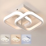 Lustra LED VERTEX Matrix, Romburi Suprapuse, Rame Metalice, 11W, 2 Romburi, Lumina Rece/Calda/Neutra 3000K/4000K/6000K, Alb