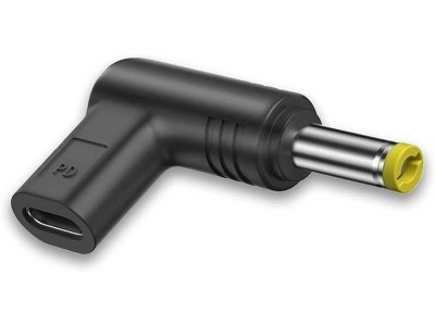 Adaptor pentru alimentare laptop, tip C la DC 5.5 x 2.1, 12 V, negru foto