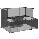 Cumpara ieftin Cusca pentru animale mici, negru, 143x107x93 cm, PP si otel