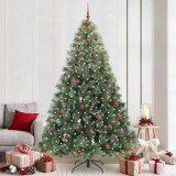 vidaXL Brad de Crăciun artificial cu 300 LED Verde 240 cm PE și PVC 3397874