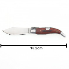 Briceag Lemn/Metal, Teja, Lama 6.8cm Carbon Blocabila Albainox Spania 01001 foto