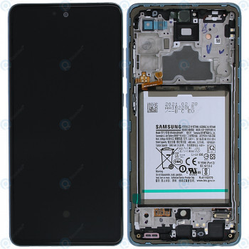 Samsung Galaxy A72 (SM-A725F SM-A726B) Capac frontal al modulului de afișare + LCD + digitizer + baterie albastru minunat GH82-25542B GH82-25541B foto