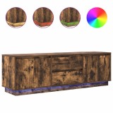 Cumpara ieftin Dulap TV cu lumini LED Stejar afumat 160,5x41x50 cm