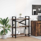 VidaXL Raft pentru cărți Stejar fumuriu 100 x 33,5 x 102 cm 883948