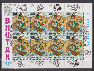 BHUTAN 1986 DISNEY MI. 977 KLEINBOGEN MNH foto