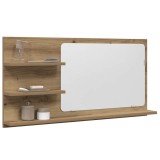 VidaXL Dulap baie cu oglindă stejar artizanal 90x11x45 cm, lemn