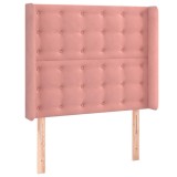 Cumpara ieftin Tablie de pat cu aripioare, roz, 103x16x118/128 cm, catifea