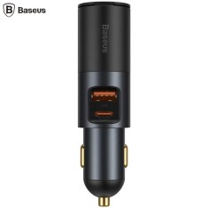Incarcator auto Baseus Share Together CCBT-C0G 1x USB-A Output 5V 3A + 1x USB Type-C max 5V 3A + 1x bricheta auto 60W total 120W